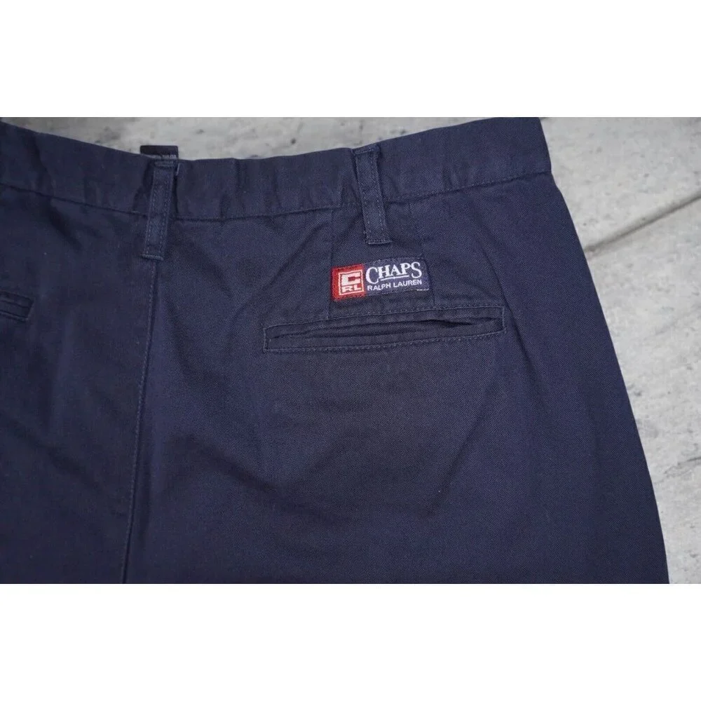 Chaps Ralph Lauren Shorts Men 36 Navy Blue Chino Classic Fit 7